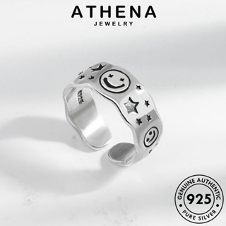 ATHENA JEWELRY ใบหน้ายิ้มส่วนบุคคล เครื่องประดับ แท้ ต้นฉบับ 925 แฟชั่น เกาหลี ผู้หญิง Silver เครื่องประดับ แหวน เงิน R1101