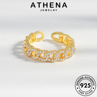 ATHENA JEWELRY ไดมอนด์ แฟชั่น ห่วงโซ่บุคลิกภาพ Silver เงิน เครื่องประดับ ต้นฉบับ มอยส์ซาไนท์ ผู้หญิง แหวน 925 แท้ เครื่องประดับ เกาหลี โกลด์ R1104