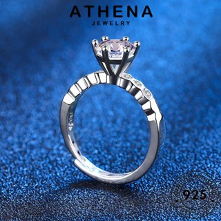 ATHENA JEWELRY เงิน แฟชั่น เครื่องประดับ ผู้หญิง 925 แท้ คลาสสิก เครื่องประดับ ต้นฉบับ เกาหลี มอยส์ซาไนท์ไดมอนด์ Silver แหวน R1129