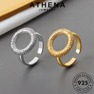 ATHENA JEWELRY รูปแบบคลื่นที่เรียบง่าย แฟชั่น เกาหลี แหวน แท้ เครื่องประดับ ทอง เงิน ผู้หญิง เครื่องประดับ 925 ต้นฉบับ Silver R1133