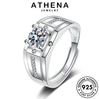 ATHENA JEWELRY แฟชั่น เงิน เครื่องประดับ 925 เครื่องประดับ แท้ แหวน มอยส์ซาไนท์ไดมอนด์ ต้นฉบับ Silver เกาหลี แฟชั่น ผู้ชาย R1134