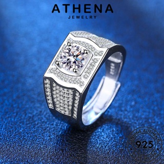 ATHENA JEWELRY Silver เครื่องประดับ แท้ มอยส์ซาไนท์ไดมอนด์ แฟชั่น ผู้ชาย เงิน เกาหลี แหวน 925 เครื่องประดับ ต้นฉบับ หรูหรา R1135