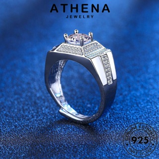 ATHENA JEWELRY เครื่องประดับ แฟชั่น แหวน เครื่องประดับ ผู้ชาย 925 แท้ เงิน ครอบงำ Silver มอยส์ซาไนท์ไดมอนด์ ต้นฉบับ เกาหลี R1139