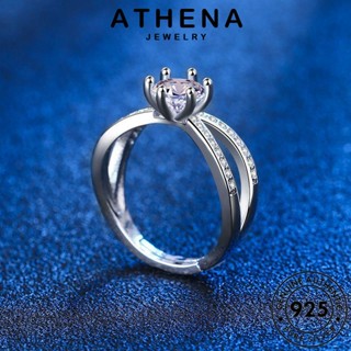 ATHENA JEWELRY Silver เครื่องประดับ เส้น มอยส์ซาไนท์ไดมอนด์ เครื่องประดับ เกาหลี ผู้หญิง ต้นฉบับ แฟชั่น แท้ 925 เงิน แหวน R1144