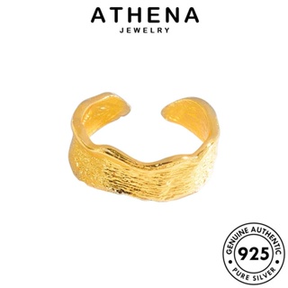 ATHENA JEWELRY แฟชั่น พื้นผิวที่ผิดปกติ เครื่องประดับ แท้ เครื่องประดับ ต้นฉบับ เงิน เกาหลี ทอง แหวน 925 ผู้หญิง Silver R1145