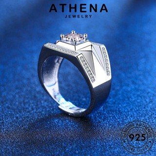 ATHENA JEWELRY เกาหลี มอยส์ซาไนท์ไดมอนด์ ต้นฉบับ แฟชั่น เงิน คลาสสิก ผู้ชาย 925 เครื่องประดับ แหวน แท้ Silver เครื่องประดับ R1146