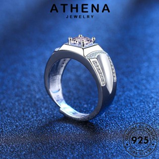 ATHENA JEWELRY เครื่องประดับ แหวน เกาหลี เงิน ต้นฉบับ ผู้ชาย Silver แท้ เครื่องประดับ คลาสสิก 925 มอยส์ซาไนท์ไดมอนด์ แฟชั่น R1148