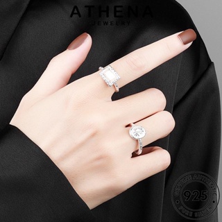 ATHENA JEWELRY ตารางง่ายๆ เครื่องประดับ ต้นฉบับ เกาหลี แท้ แหวน 925 ผู้หญิง เครื่องประดับ เงิน Silver แฟชั่น R1113