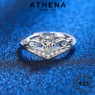 ATHENA JEWELRY มงกุฎแฟชั่น 925 ต้นฉบับ แท้ เครื่องประดับ แฟชั่น เงิน แหวน มอยส์ซาไนท์ไดมอนด์ ผู้หญิง เกาหลี เครื่องประดับ Silver R1126