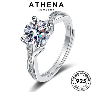 ATHENA JEWELRY เครื่องประดับ เกาหลี ผู้หญิง ต้นฉบับ มอยส์ซาไนท์ไดมอนด์ แฟชั่น คลาสสิกที่คดเคี้ยว แหวน แท้ เงิน Silver 925 เครื่องประดับ R1151