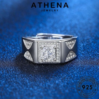 ATHENA JEWELRY เครื่องประดับ ครอบงำ ต้นฉบับ Silver แท้ ผู้ชาย เงิน มอยส์ซาไนท์ไดมอนด์ เครื่องประดับ เกาหลี แหวน แฟชั่น 925 R1157