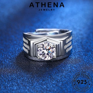 ATHENA JEWELRY มอยส์ซาไนท์ไดมอนด์ เกาหลี แหวน แท้ เครื่องประดับ เครื่องประดับ ผู้ชาย Silver แฟชั่น ต้นฉบับ 925 เงิน R1158