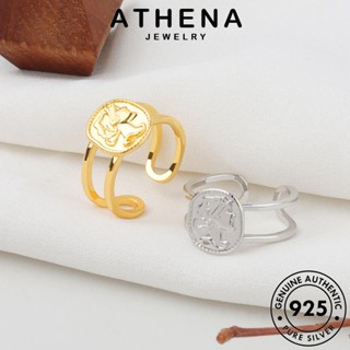 ATHENA JEWELRY เกาหลี เงิน ทอง เครื่องประดับ ต้นฉบับ 925 แท้ แฟชั่น เครื่องประดับ ผู้หญิง แหวน ภาพเหมือนโล่งอก Silver R1165