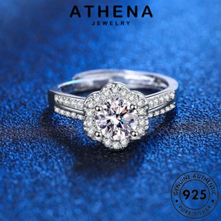 ATHENA JEWELRY มอยส์ซาไนท์ไดมอนด์ ดอกไม้ เครื่องประดับ 925 แฟชั่น เครื่องประดับ แหวน ผู้หญิง แท้ เงิน ต้นฉบับ เกาหลี Silver R1171