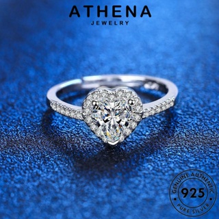 ATHENA JEWELRY เกาหลี เครื่องประดับ มอยส์ซาไนท์ไดมอนด์ 925 แหวน เครื่องประดับ ผู้หญิง แท้ Silver แฟชั่น ต้นฉบับ เงิน R1174