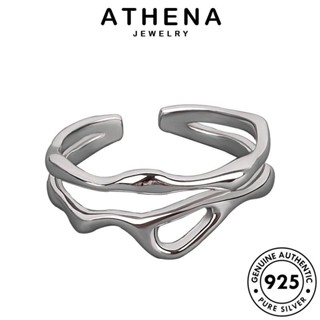 ATHENA JEWELRY 925 ทอง ผู้หญิง ต้นฉบับ แฟชั่น เครื่องประดับ เกาหลี เส้นไม่สม่ำเสมอ แท้ เงิน แหวน เครื่องประดับ Silver R1181