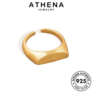 ATHENA JEWELRY Silver เครื่องประดับ เกาหลี แท้ แฟชั่น แหวน 925 ต้นฉบับ เงิน ผู้หญิง เครื่องประดับ ทอง รูปทรงเรขาคณิตที่เรียบง่าย R1186