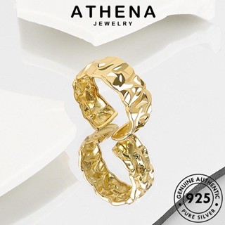 ATHENA JEWELRY ทอง 925 เครื่องประดับ เกาหลี แหวน แฟชั่น เงิน แท้ Silver พื้นผิววินเทจ ผู้หญิง เครื่องประดับ ต้นฉบับ R1198