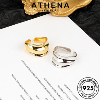 ATHENA JEWELRY ต้นฉบับ เครื่องประดับ เกาหลี Silver แหวน แท้ ทอง เงิน แฟชั่น ผู้หญิง เครื่องประดับ พื้นผิวเรียบไม่สม่ำเสมอ 925 R1199