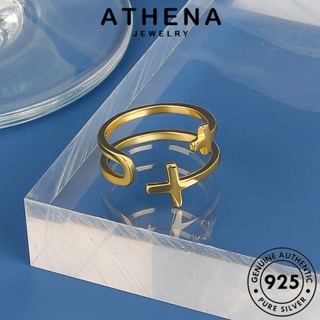 ATHENA JEWELRY แท้ ต้นฉบับ เงิน 925 เครื่องประดับ แฟชั่น แหวน เครื่องประดับ เกาหลี ข้ามง่าย Silver ผู้หญิง ทอง R1205