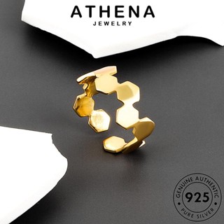 ATHENA JEWELRY แหวน หกเหลี่ยมง่ายๆ ผู้หญิง 925 Silver เครื่องประดับ เงิน ทอง แท้ เกาหลี เครื่องประดับ แฟชั่น ต้นฉบับ R1213