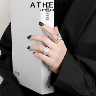 ATHENA JEWELRY แหวน แท้ แฟชั่น เครื่องประดับ เครื่องประดับ Silver 925 เกาหลี ทอง ต้นฉบับ ผู้หญิง เงิน คลื่น R1256