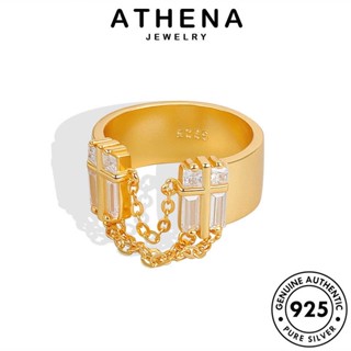 ATHENA JEWELRY ไดมอนด์ โกลด์ 925 เครื่องประดับ แฟชั่น พู่ Silver ผู้หญิง เงิน แท้ ต้นฉบับ มอยส์ซาไนท์ แหวน เครื่องประดับ เกาหลี R1257