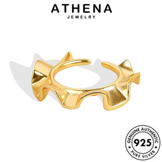 ATHENA JEWELRY แฟชั่น เครื่องประดับ ต้นฉบับ เกาหลี ผู้หญิง 925 แหวน ทอง เงิน แท้ Silver คลื่น เครื่องประดับ R1264