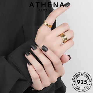 ATHENA JEWELRY เครื่องประดับ เครื่องประดับ เกาหลี ผู้หญิง ยิ้มย้อนยุค Silver แท้ ต้นฉบับ เงิน ทอง แหวน 925 แฟชั่น R1239