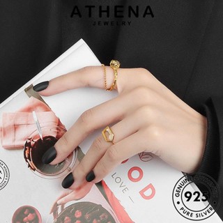 ATHENA JEWELRY ผู้หญิง เกาหลี Silver แท้ 925 ต้นฉบับ ทอง แฟชั่น เครื่องประดับ เงิน เครื่องประดับ ลูกปัดกลมไม่สม่ำเสมอ แหวน R1278