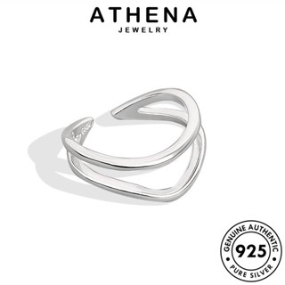 ATHENA JEWELRY ทอง เส้นที่เรียบง่าย แหวน Silver แท้ เครื่องประดับ แฟชั่น 925 ผู้หญิง ต้นฉบับ เครื่องประดับ เกาหลี เงิน R1293