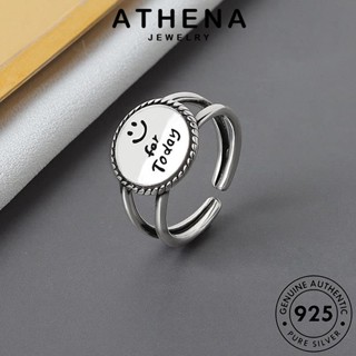 ATHENA JEWELRY 925 แท้ แฟชั่น ต้นฉบับ เครื่องประดับ เครื่องประดับ ผู้หญิง รอยยิ้มย้อนยุค Silver เกาหลี เงิน แหวน R1308