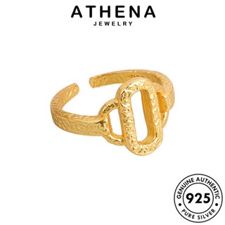 ATHENA JEWELRY เครื่องประดับ กลวงผิดปกติ เครื่องประดับ เงิน แท้ แฟชั่น เกาหลี ทอง Silver 925 ต้นฉบับ แหวน ผู้หญิง R1311