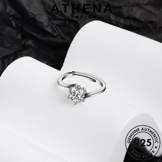 ATHENA JEWELRY ผู้หญิง 925 แหวน แท้ มอยส์ซาไนท์ไดมอนด์ ต้นฉบับ เครื่องประดับ เครื่องประดับ ข้ามคลาสสิก แฟชั่น เงิน Silver เกาหลี R1345