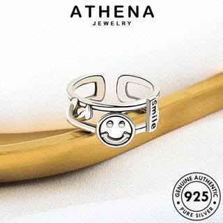 ATHENA JEWELRY เงิน ใบหน้ายิ้มง่าย ต้นฉบับ แฟชั่น เครื่องประดับ เครื่องประดับ แท้ แหวน ผู้หญิง 925 เกาหลี Silver R1369