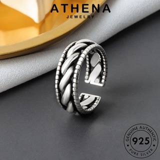 ATHENA JEWELRY ต้นฉบับ เกาหลี 925 แหวน แท้ เครื่องประดับ Silver เครื่องประดับ เงิน แฟชั่น ผู้หญิง บิดย้อนยุค R1375