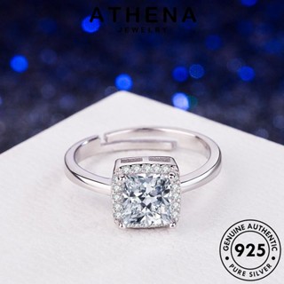 ATHENA JEWELRY 925 แหวน เกาหลี ต้นฉบับ Silver สี่เหลี่ยม แท้ มอยส์ซาไนท์ เงิน ผู้หญิง เครื่องประดับ แฟชั่น โกลด์ เครื่องประดับ ไดมอนด์ R1393