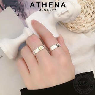 ATHENA JEWELRY เกาหลี แท้ เครื่องประดับ 925 แหวน Silver ต้นฉบับ เงิน แฟชั่น ใบหน้ายิ้มง่าย ผู้หญิง เครื่องประดับ ทอง R1359