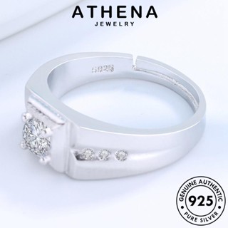 ATHENA JEWELRY เครื่องประดับ Silver โกลด์ แฟชั่น 925 ผู้ชาย มอยส์ซาไนท์ ไดมอนด์ แท้ ต้นฉบับ เงิน แหวน เกาหลี บุคลิกภาพ เครื่องประดับ R1422