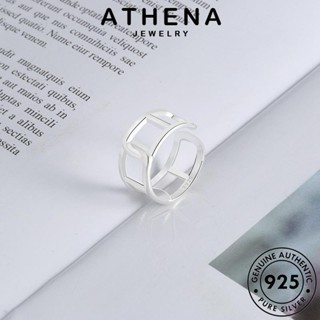 ATHENA JEWELRY เครื่องประดับ ผู้หญิง แฟชั่น แหวน รูปทรงเรขาคณิตกลวง แท้ Silver 925 ต้นฉบับ เกาหลี เงิน เครื่องประดับ R1427