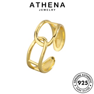 ATHENA JEWELRY เส้นสองชั้นที่เรียบง่าย ทอง เครื่องประดับ แฟชั่น ต้นฉบับ แท้ Silver 925 เกาหลี แหวน ผู้หญิง เงิน เครื่องประดับ R1437