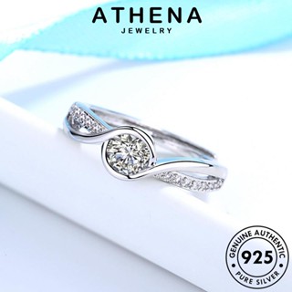 ATHENA JEWELRY เครื่องประดับ แหวน เกาหลี ไดมอนด์ Silver แท้ เงิน เครื่องประดับ โกลด์ ผู้หญิง 925 ระลอกน้ำ มอยส์ซาไนท์ แฟชั่น ต้นฉบับ R1442