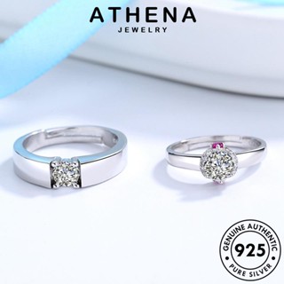 ATHENA JEWELRY คู่รัก ต้นฉบับ เงิน แท้ เครื่องประดับ เครื่องประดับ เกาหลี แหวน แฟชั่น มอยส์ซาไนท์ไดมอนด์ 925 Silver แฟชั่น R1446