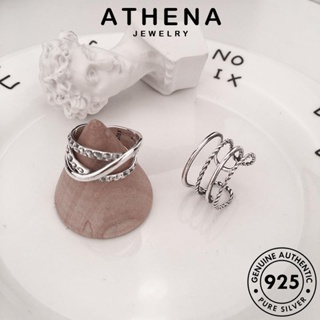 ATHENA JEWELRY แหวน เงิน แฟชั่น เครื่องประดับ ผู้หญิง เครื่องประดับ เกาหลี ต้นฉบับ เส้นที่เรียบง่าย 925 Silver แท้ R1406