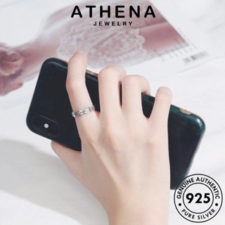 ATHENA JEWELRY 925 เครื่องประดับ แฟชั่น แท้ เกาหลี เครื่องประดับ ต้นฉบับ ยิ้มย้อนยุค Silver ผู้หญิง เงิน แหวน R1466