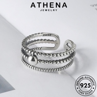 ATHENA JEWELRY Silver เกาหลี ผู้หญิง เงิน แหวน แท้ แฟชั่น ต้นฉบับ เครื่องประดับ 925 เครื่องประดับ ลูกปัดบิดสามเส้นย้อนยุค R1467