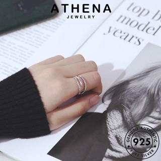 ATHENA JEWELRY เกาหลี แฟชั่น เครื่องประดับ แหวน เครื่องประดับ เส้นหลายชั้นย้อนยุค เงิน Silver ผู้หญิง แท้ 925 ต้นฉบับ R1502