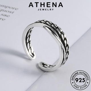 ATHENA JEWELRY ต้นฉบับ เครื่องประดับ เงิน แหวน แฟชั่น Silver ผู้หญิง เครื่องประดับ เกาหลี เส้นบุคลิกภาพ แท้ 925 R1504