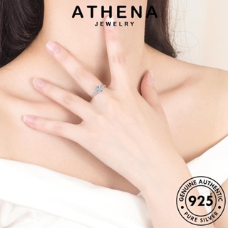 ATHENA JEWELRY ผู้หญิง เครื่องประดับ มอยส์ซาไนท์ไดมอนด์ แฟชั่น 925 เกาหลี ต้นฉบับ แหวน เงิน กลม Silver เครื่องประดับ แท้ R1532