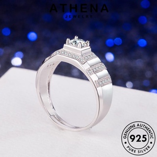 ATHENA JEWELRY แท้ ครอบงำ เครื่องประดับ ต้นฉบับ แฟชั่น ผู้ชาย เครื่องประดับ มอยส์ซาไนท์ไดมอนด์ เงิน Silver เกาหลี 925 แหวน R1533